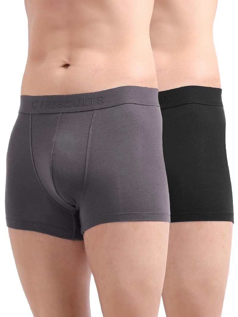 Men's Multicolor Solid Trunks - Pack of 2