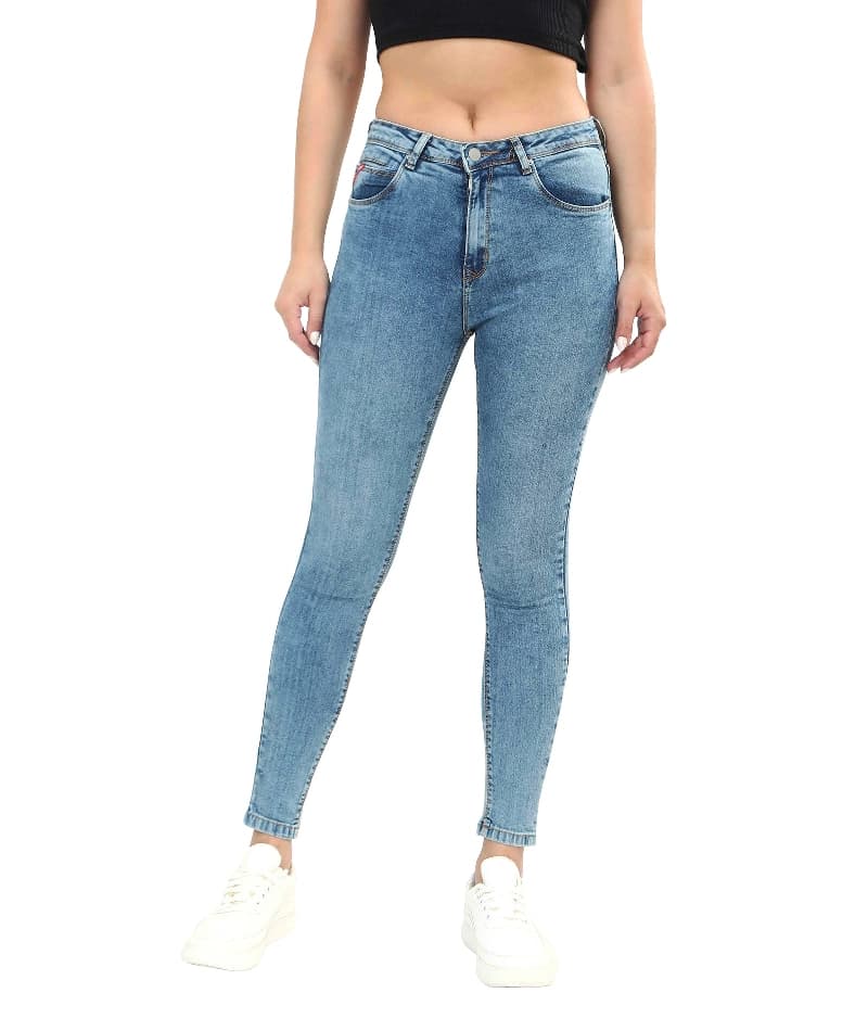 Women's Blue Casual Solid Slim Fit Jeans