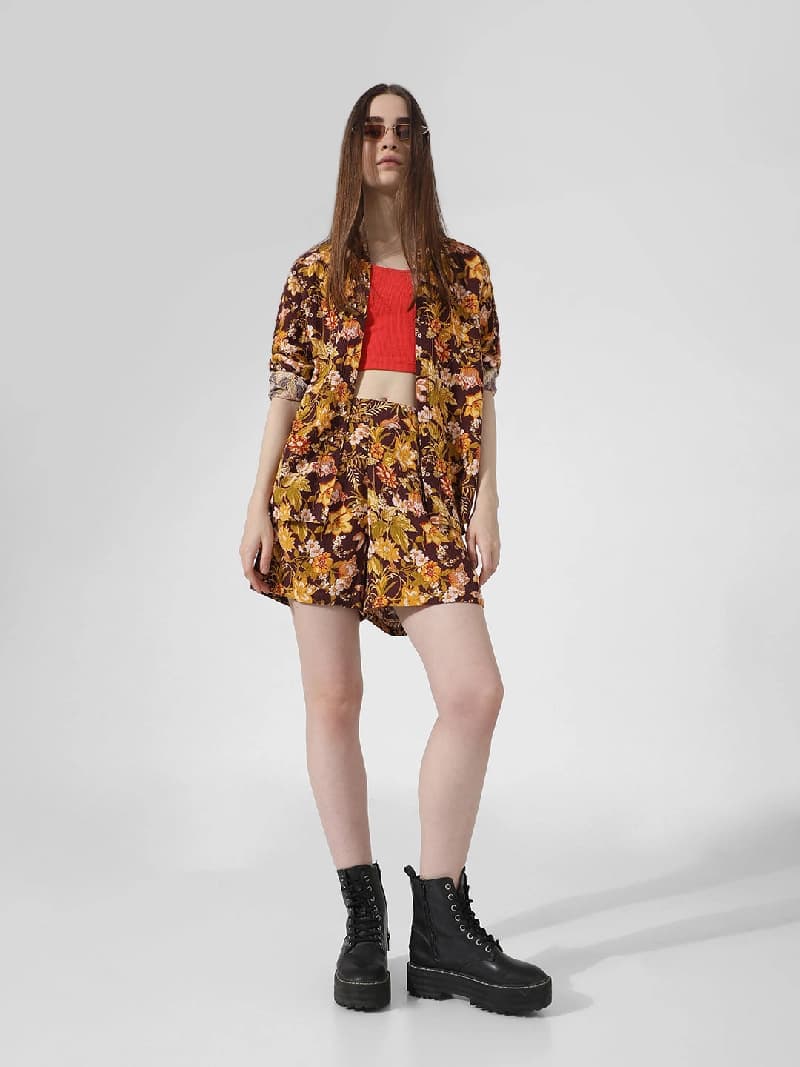 Women's Brown Casual Short