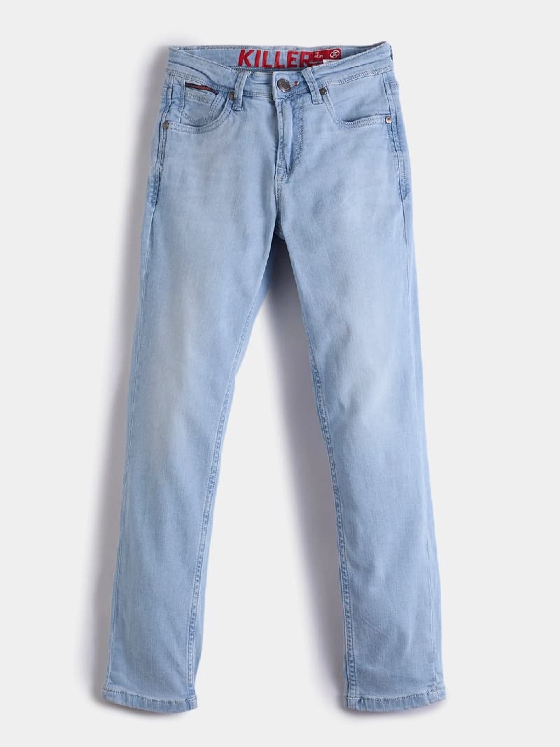 Boys Light Blue Casual Faded Jeans