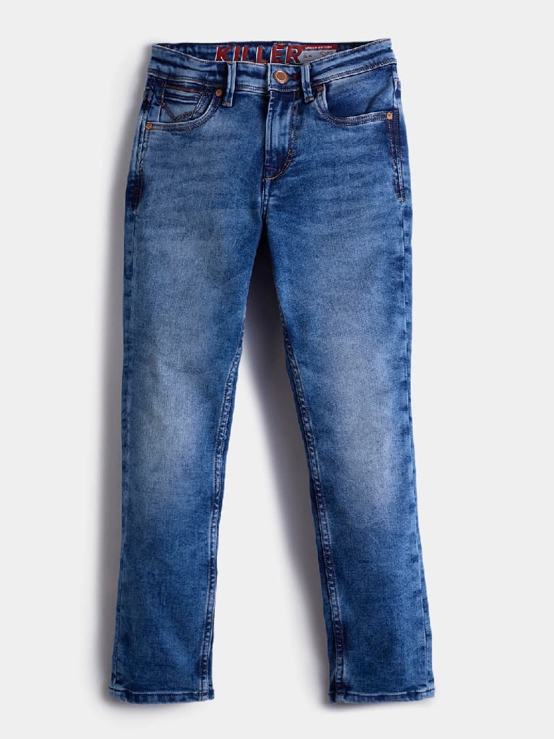 Boys Blue Casual Faded Jeans