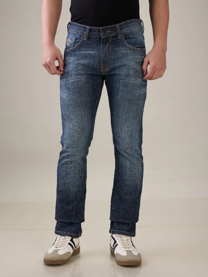 Men's Blue Casual Slim Fit Jeans