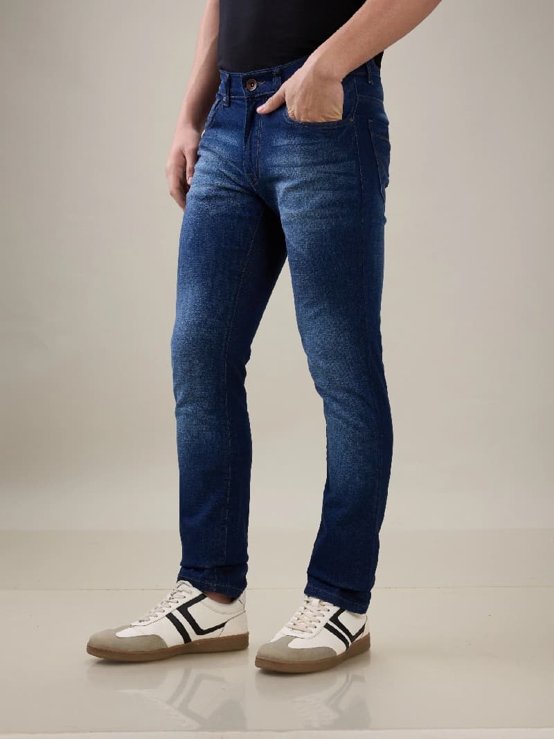 Men's Blue Casual Slim Fit Jeans