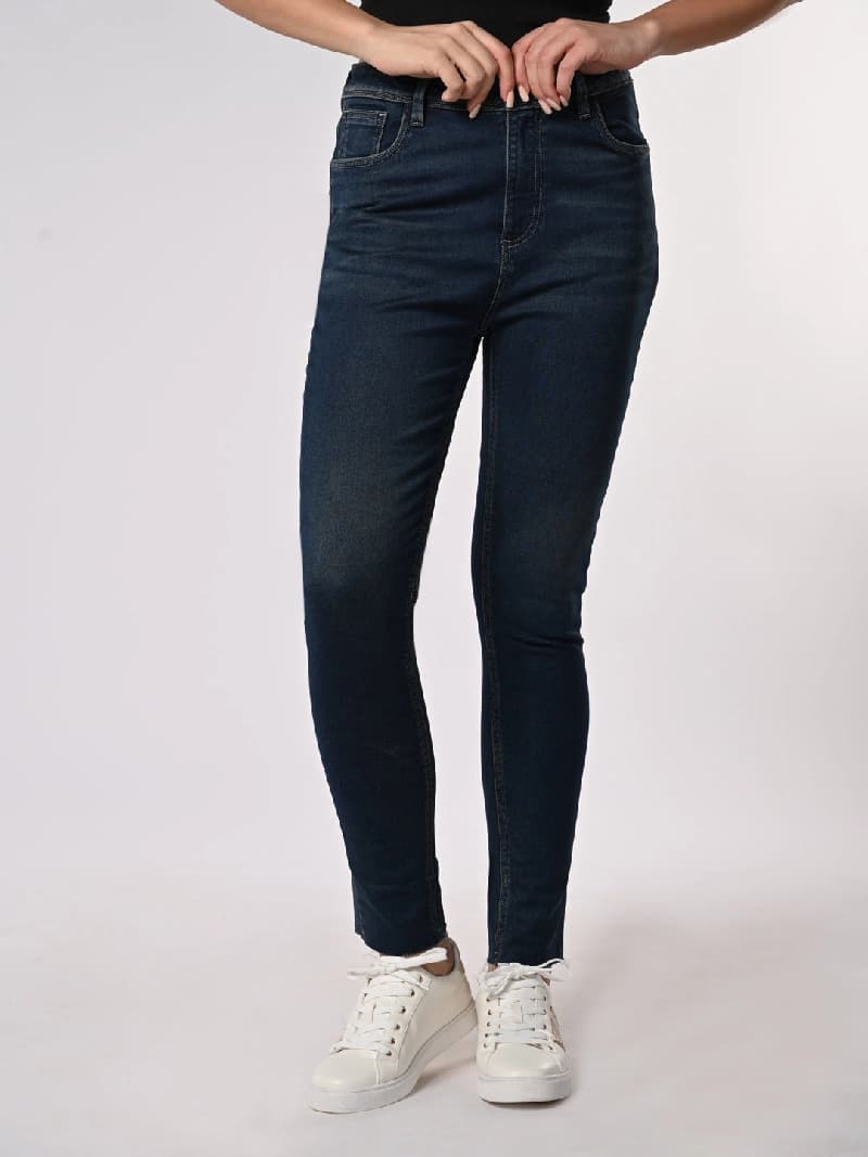 Women's Blue Casual Slim Fit Jeans