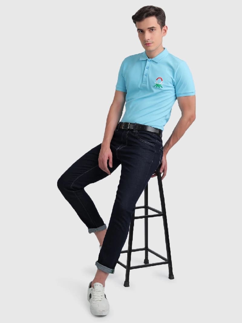 Men's Blue Casual Tapered Fit Jeans