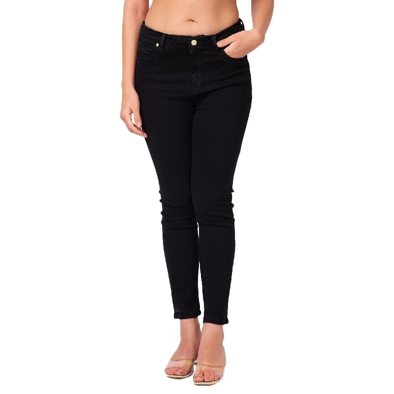 Women's Black Casual Slim Fit Jeans