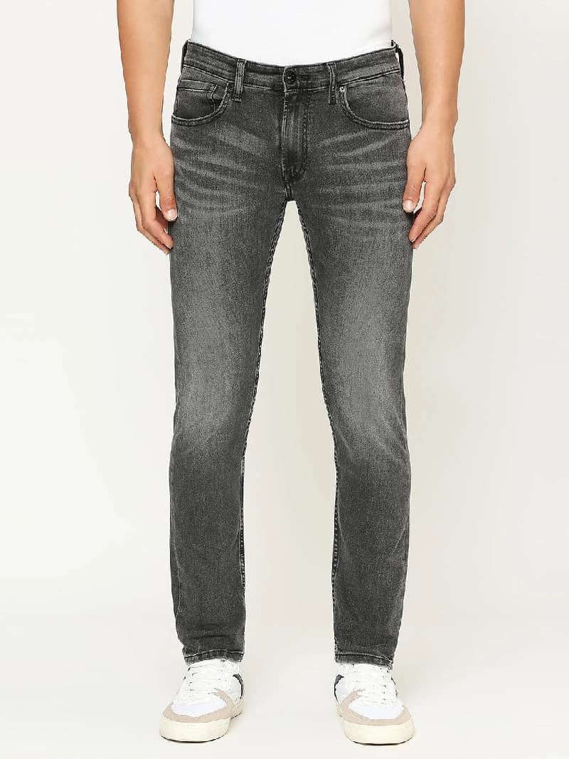 Men's Black Casual Straight Fit Jeans