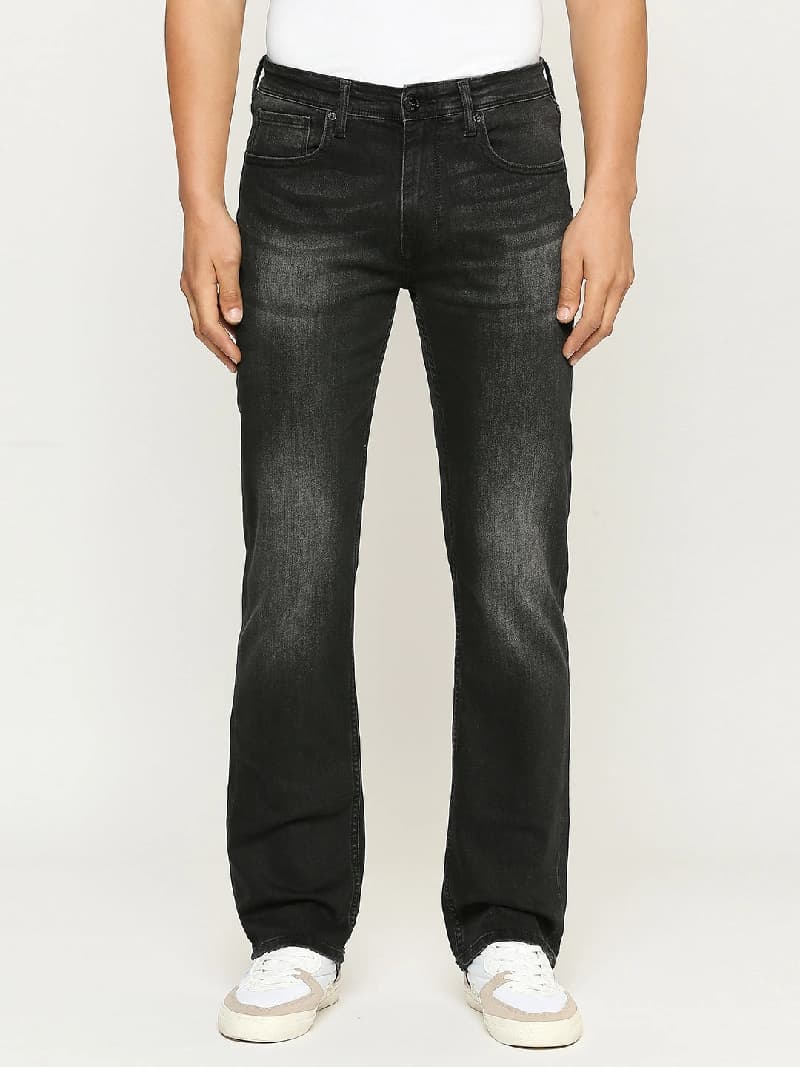 Men's Black Casual Straight Fit Jeans