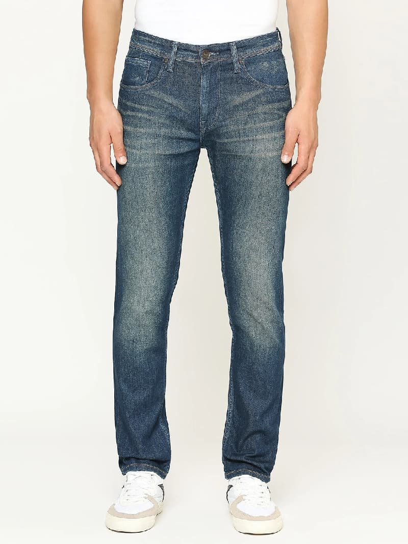 Men's Blue Casual Straight Fit Jeans