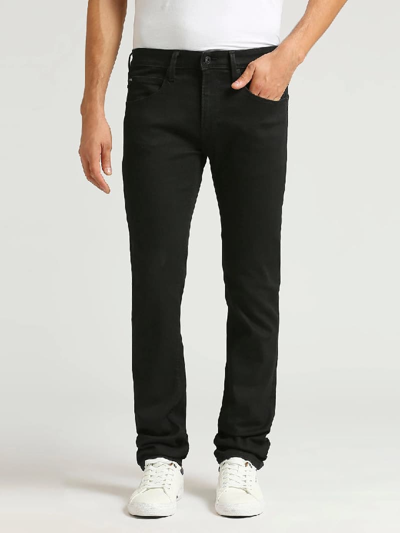 Men's Black Casual Straight Fit Jeans