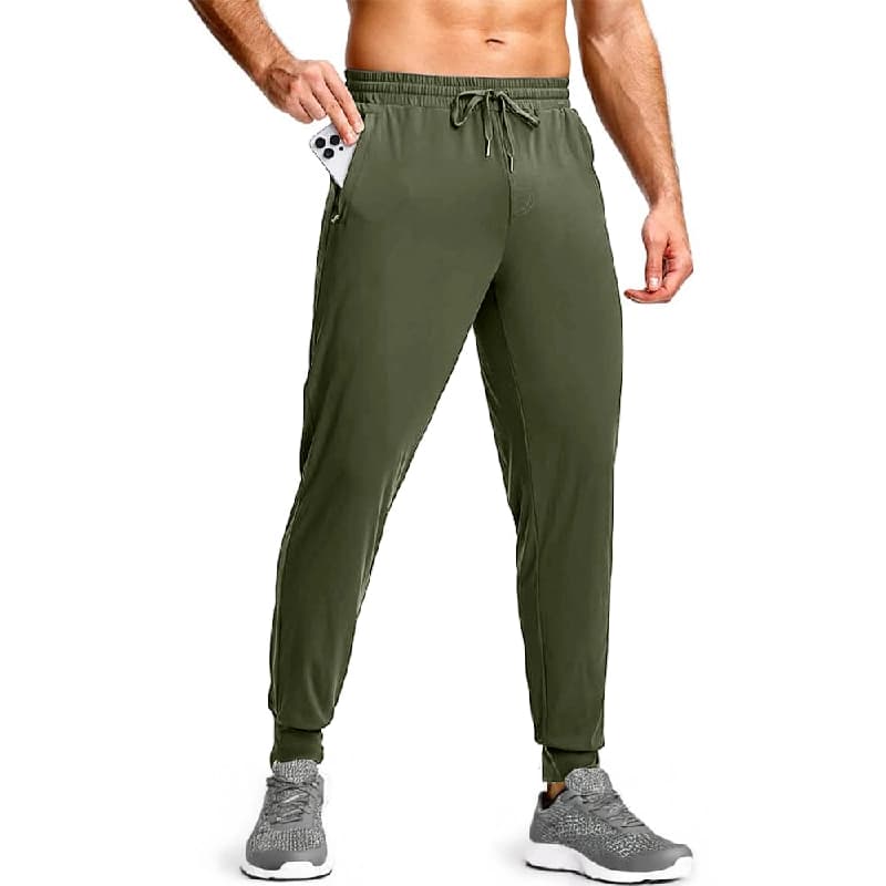 Men's Green Casual Solid Regular Fit Jogger