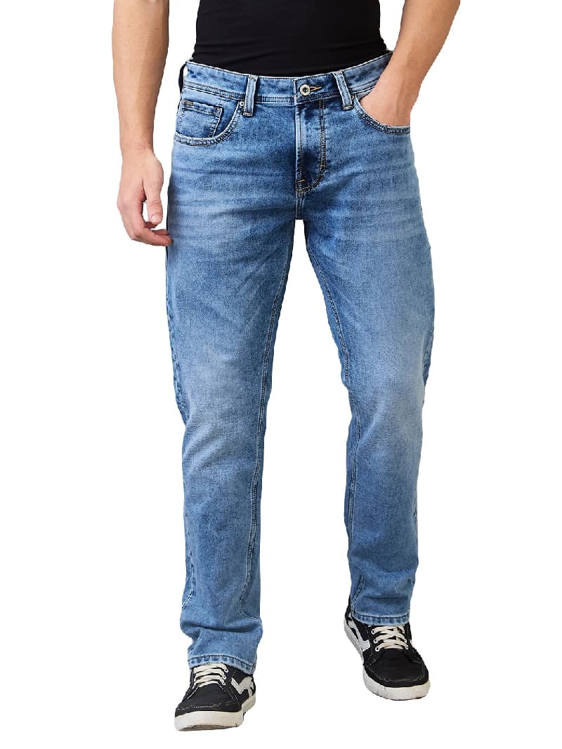 Men's Blue Casual Straight Fit Jeans
