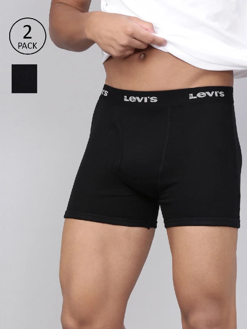Men's Black Cotton Trunk - Pack of 2