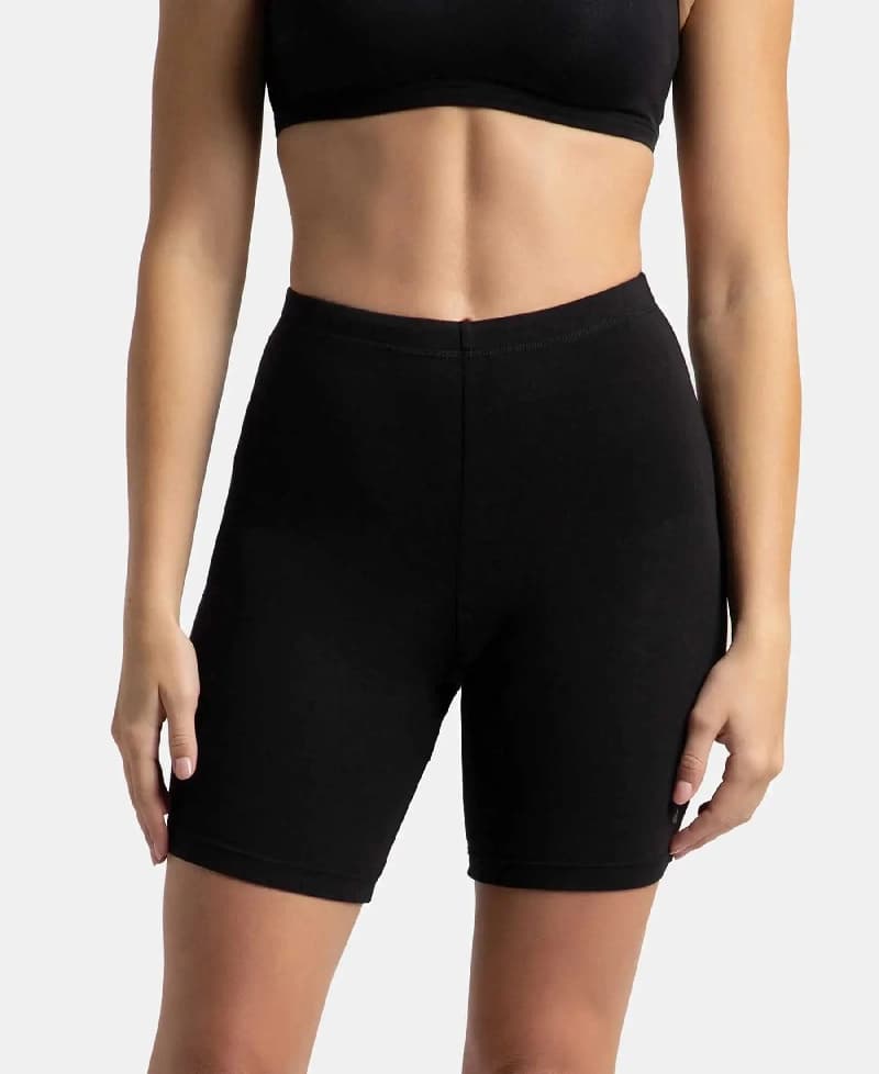 Women's Black Casual Solid Short