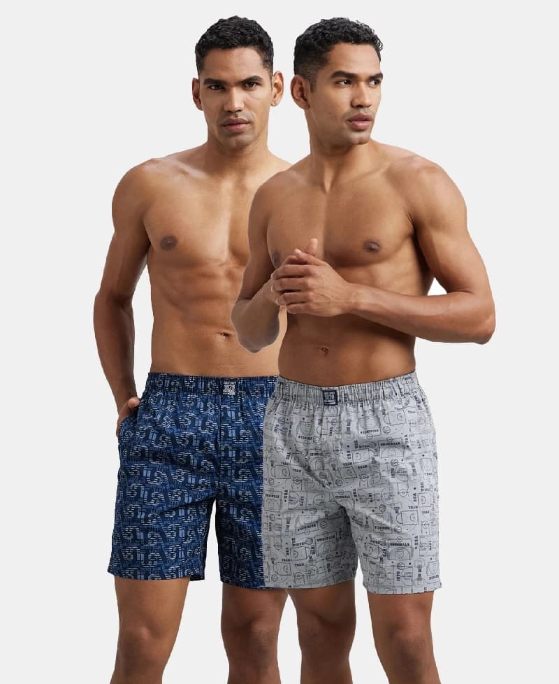 Men's Multicolour Cotton Boxers - Pack of 2