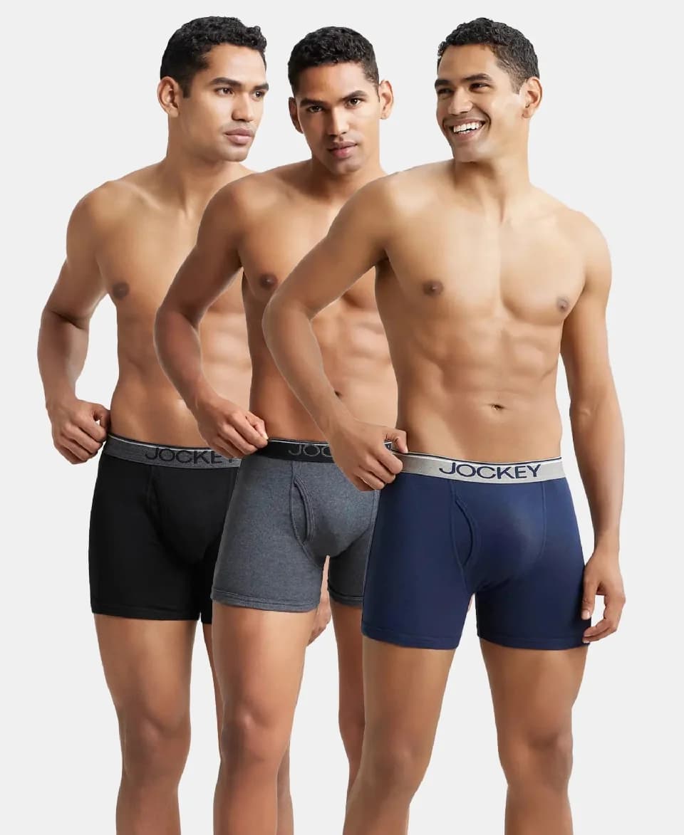 Men's Multicolour Pure Cotton Trunks - Pack of 3