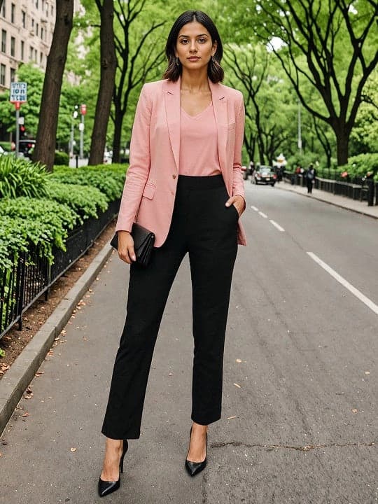 Women's Black Sports Solid Trouser