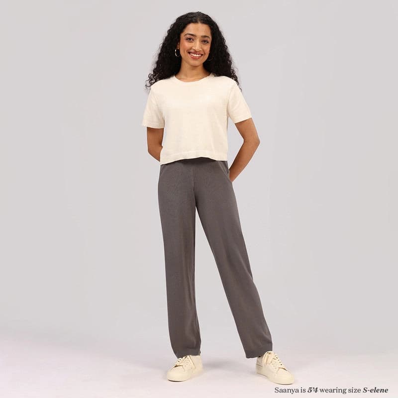 Women's Grey Sports Solid Trackpant