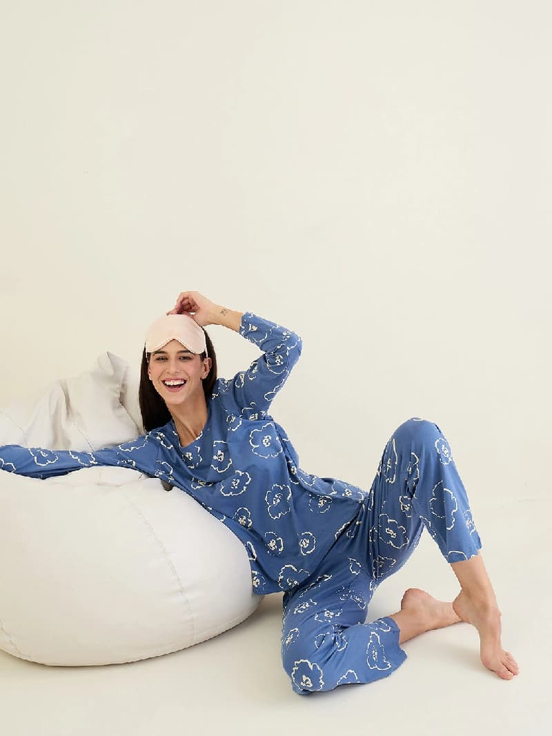 Women's Navy Casual Night Suit