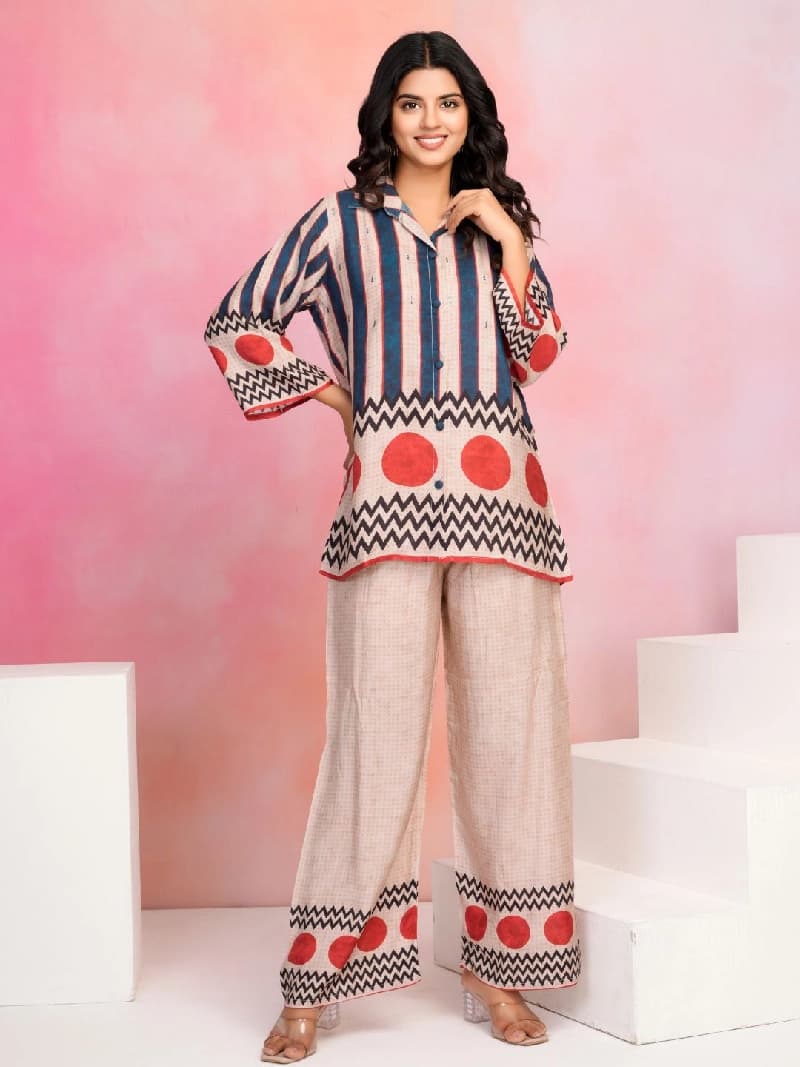 Women's Multicolor Casual Co-ords Set