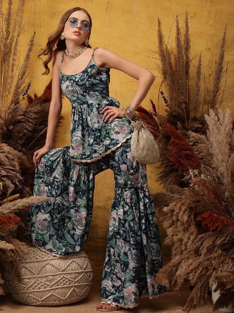 Women's Navy Festive Kurta Set