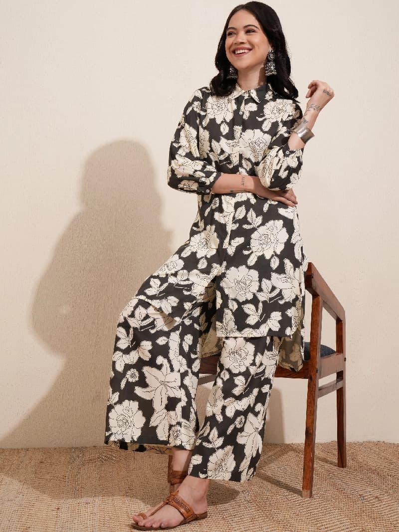 Women's Black Festive Co-ords Set