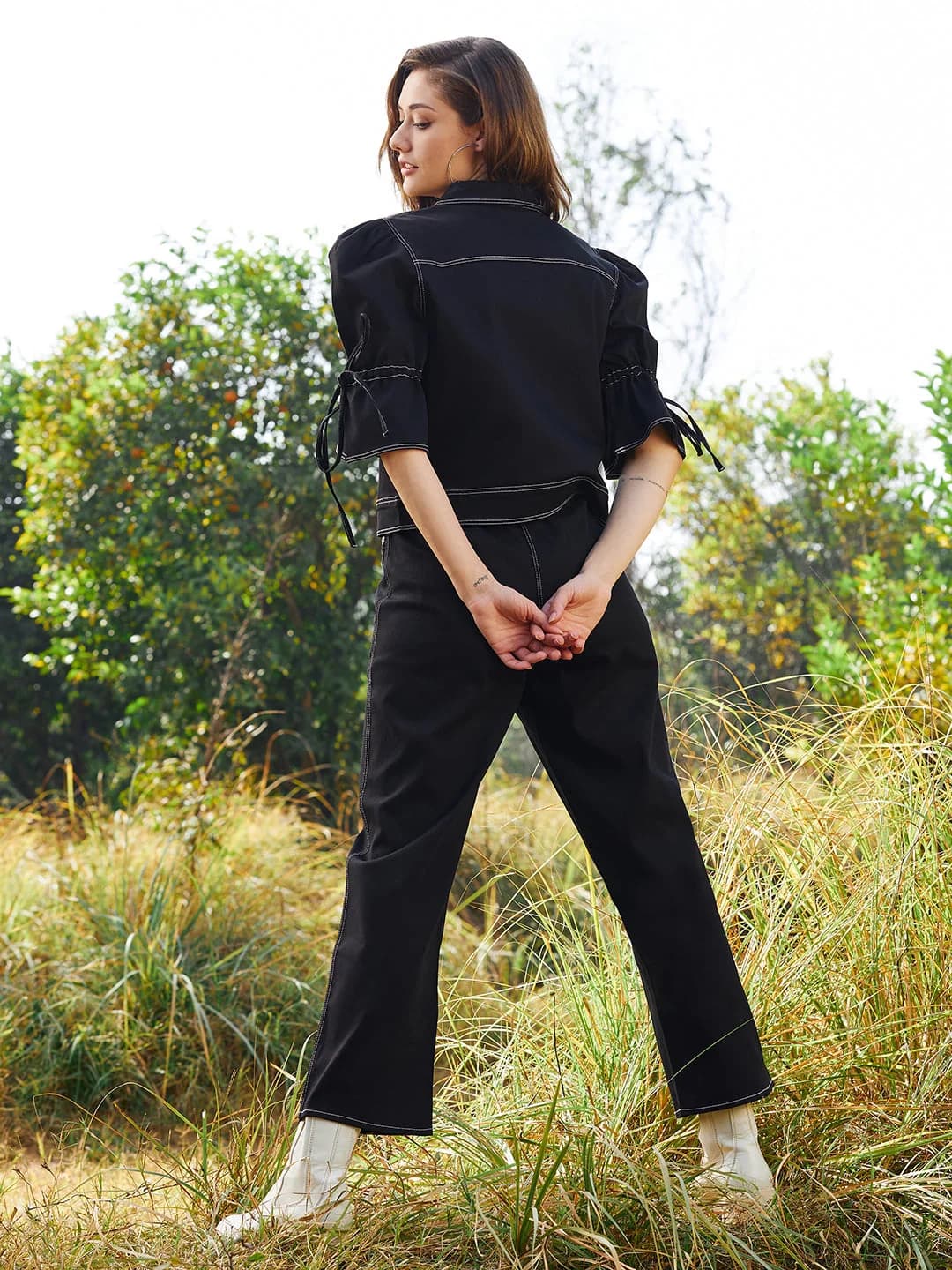 Women's Black Casual Co-ords Set