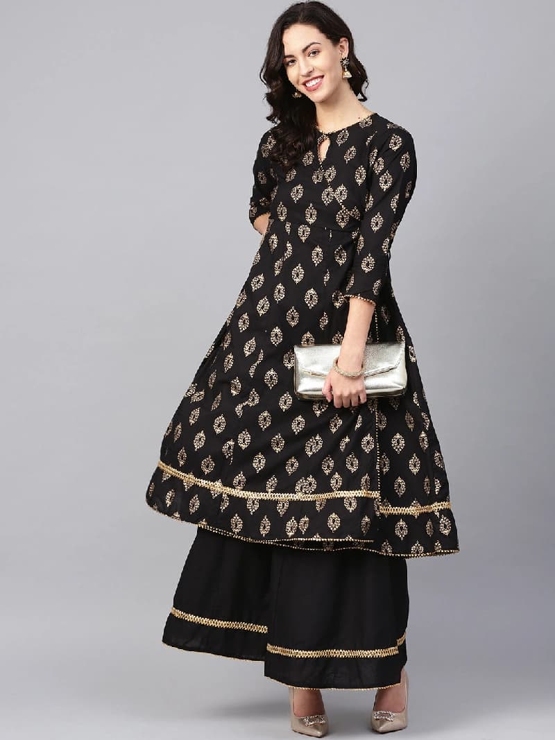 Women's Black Festive Kurta Set