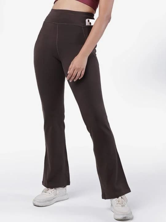 Women's Brown Sports Solid Trouser