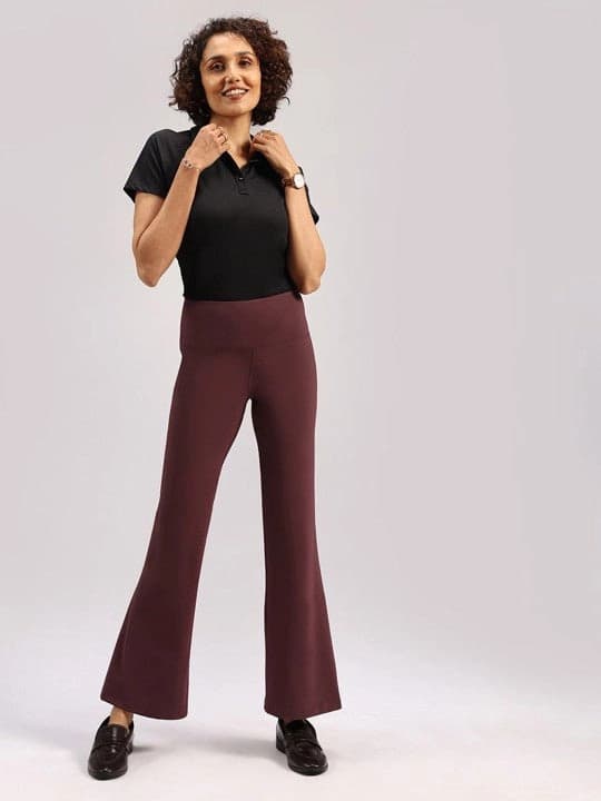 Women's Purple Sports Solid Trouser