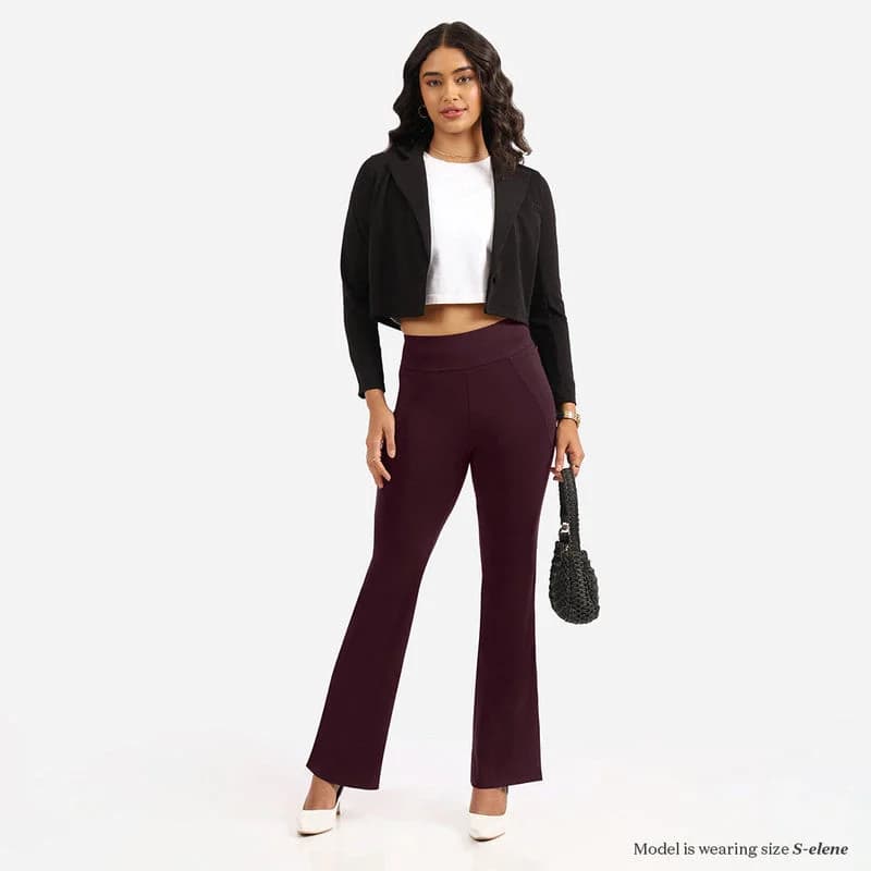 Women's Purple Sports Solid Trouser