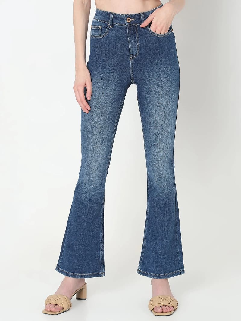 Women's Blue Casual Solid Jeans