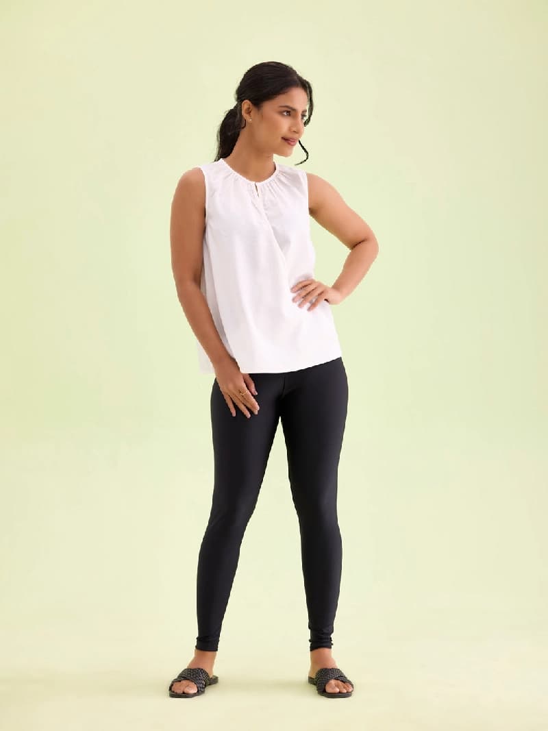 Women's Black Casual Solid Slim Fit Legging
