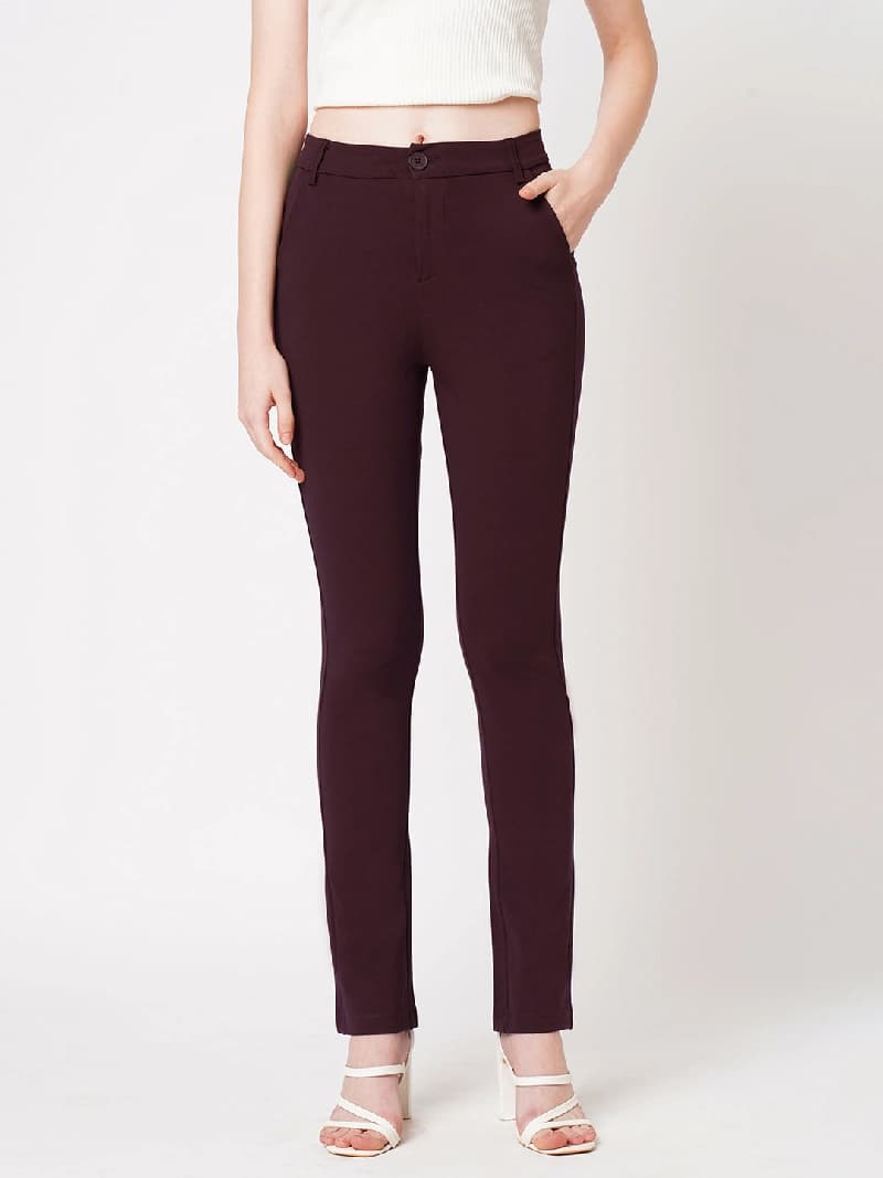 Women's Red Casual Jegging