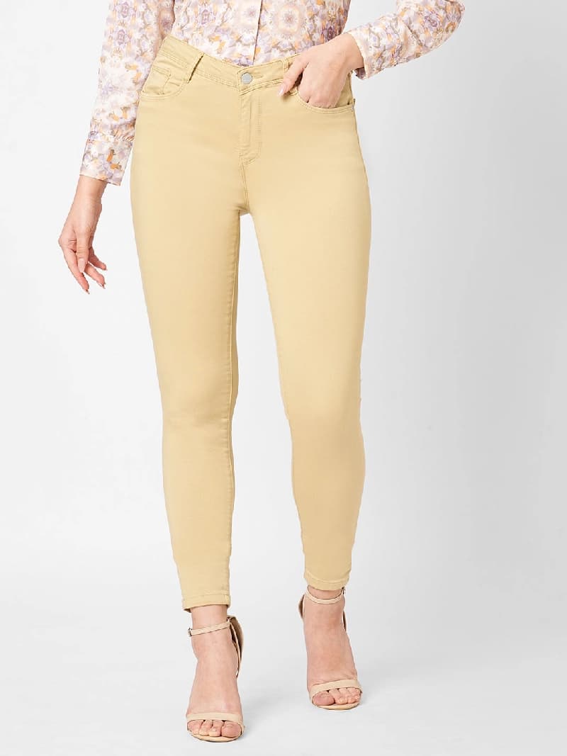 Women's Beige Casual Jeans