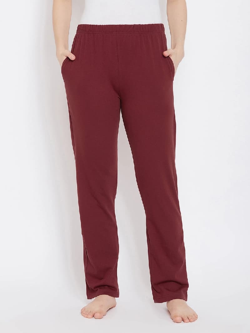 Women's Red Casual Solid Pyjama