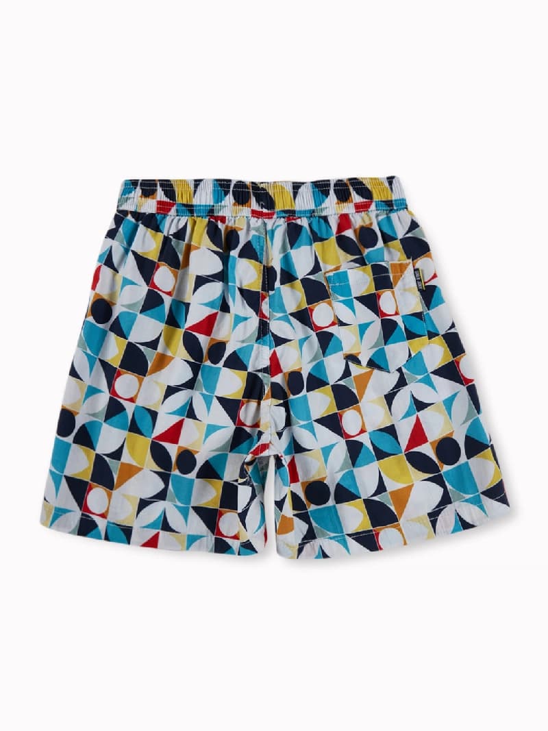 Boys Blue Casual Regular Fit Printed Shorts