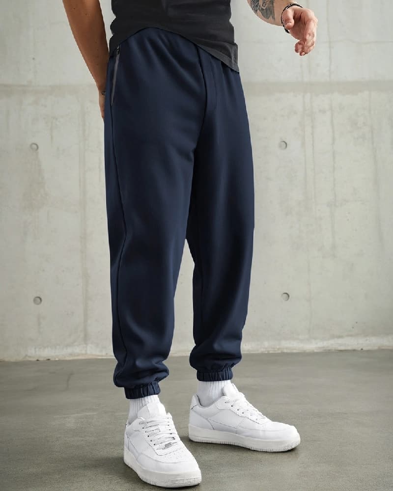 Men's Blue Casual Solid Jogger