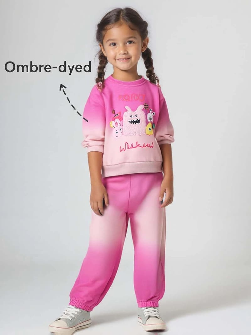 Girls Pink Casual Full Sleeves Sweatshirt and Joggers