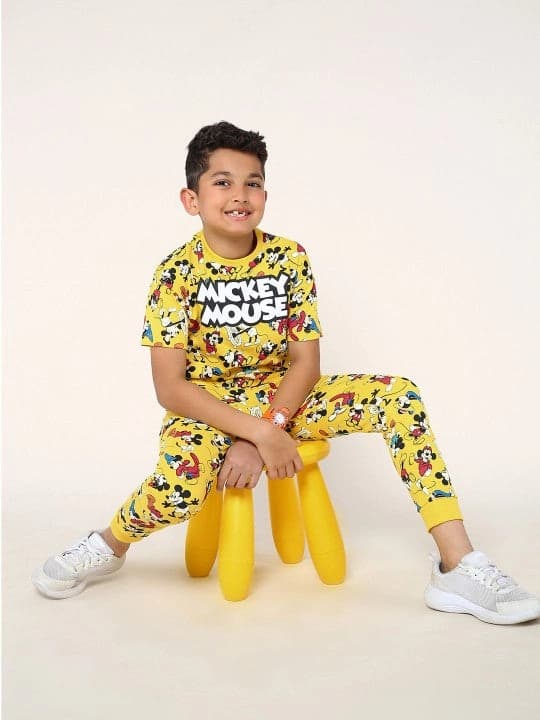 Boys Multicolor Casual Printed Regular Fit Half Sleeves Co-ord Set