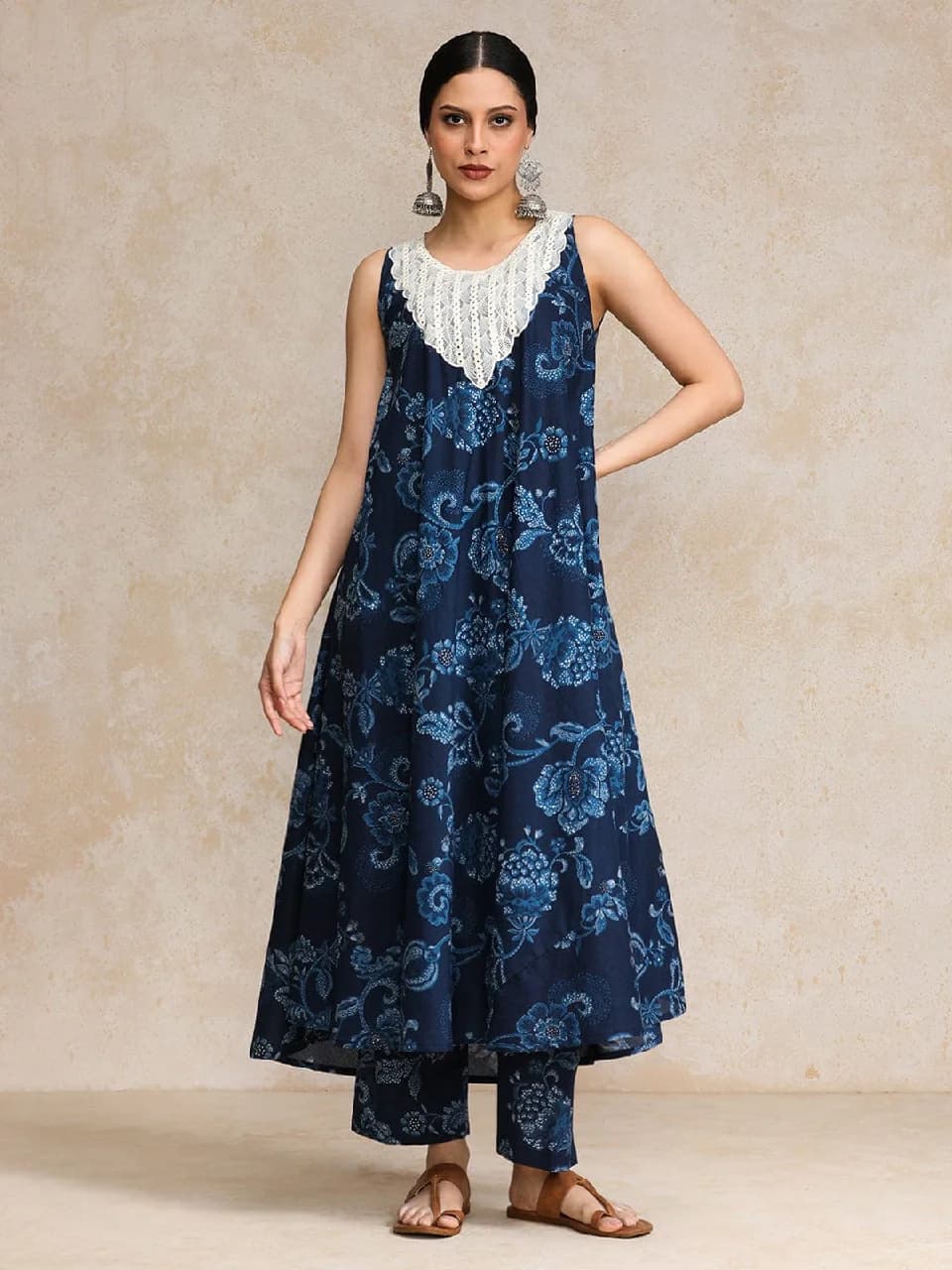 Women's Blue Festive Printed Kurta Set
