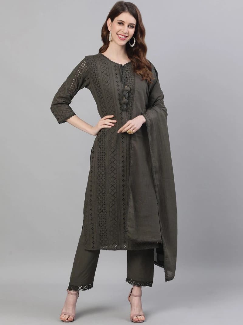 Women's Green Casual Kurta Set