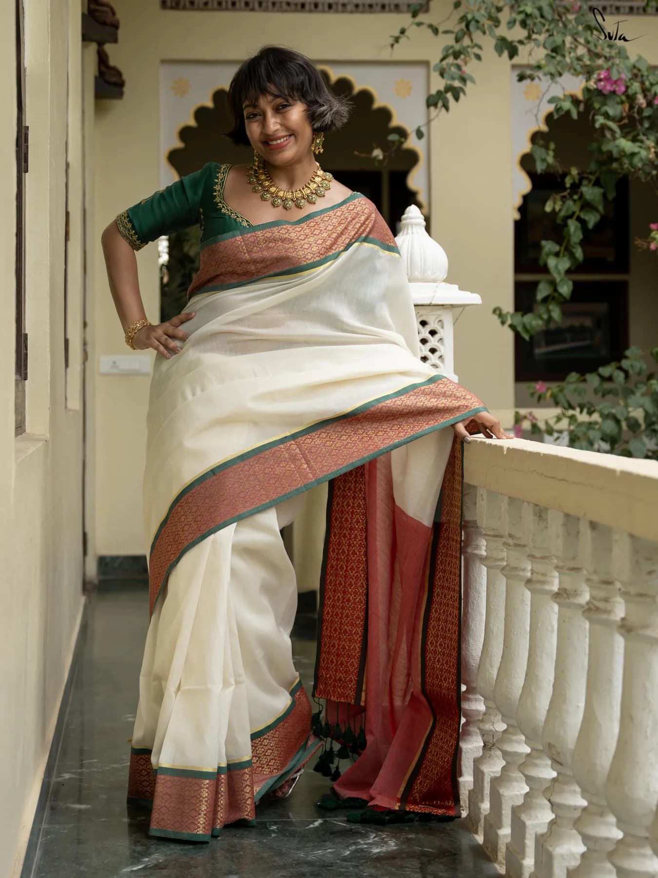 Women's White Casual Saree