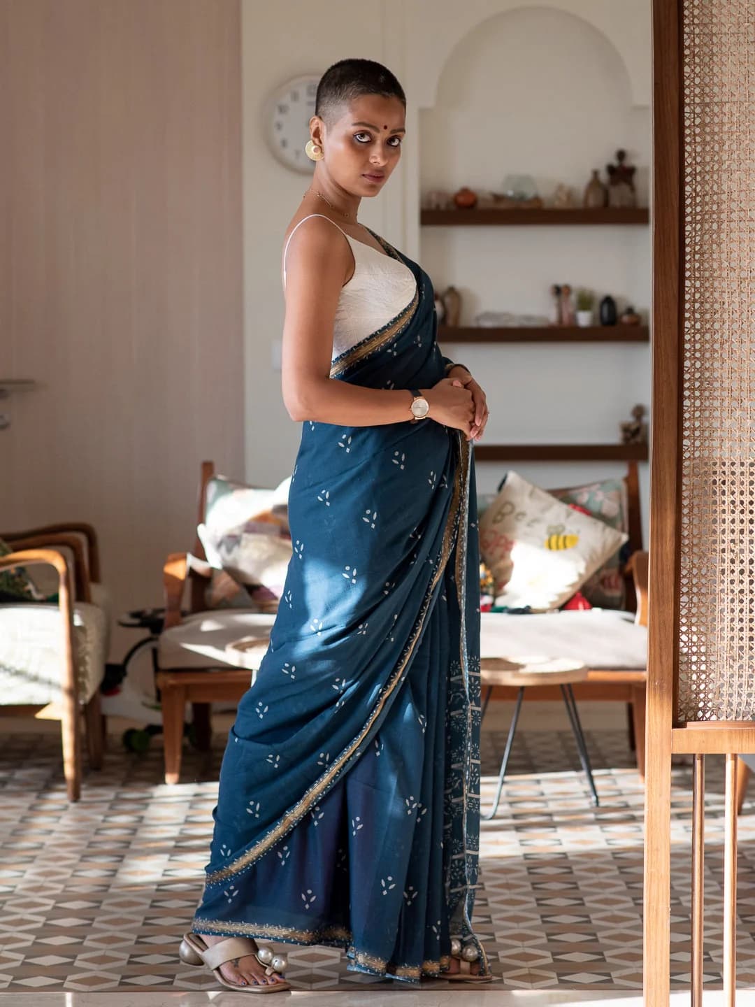 Women's Blue Casual Saree