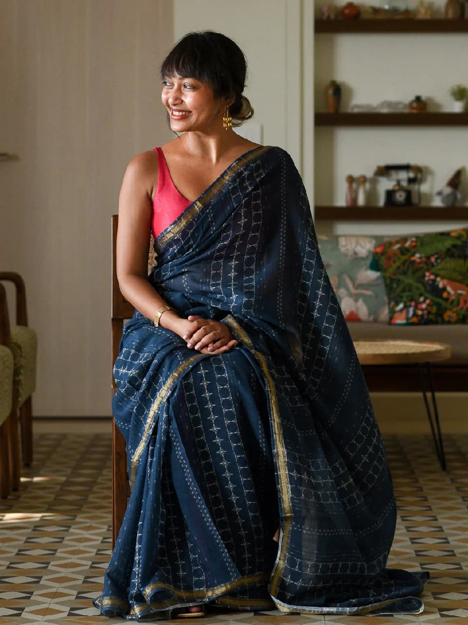 Women's Blue Casual Saree