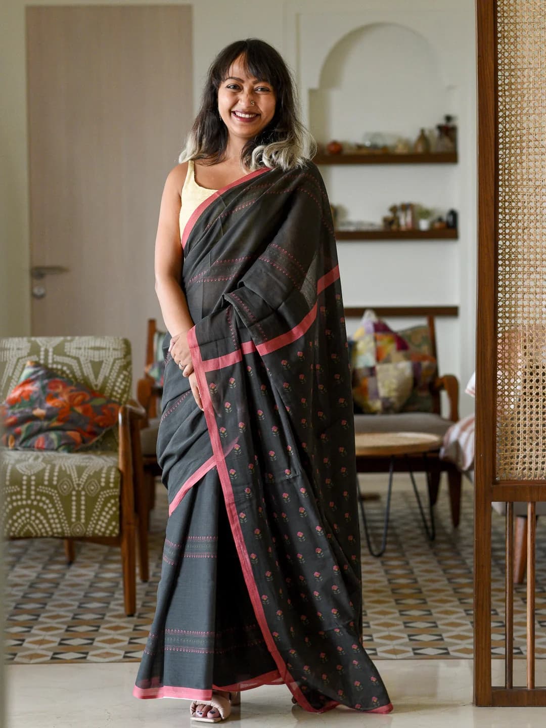 Women's Black Casual Saree