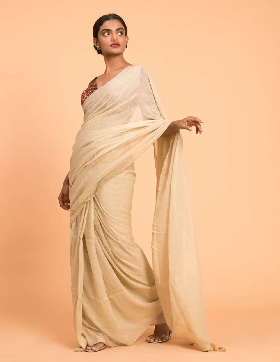 Women's White Casual Saree