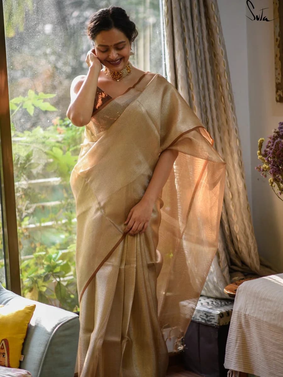 Women's Yellow Festive Saree