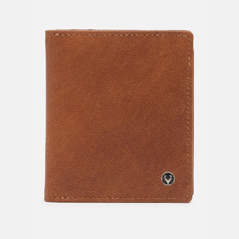 Men's Tan Textured Leather Two Fold Wallet