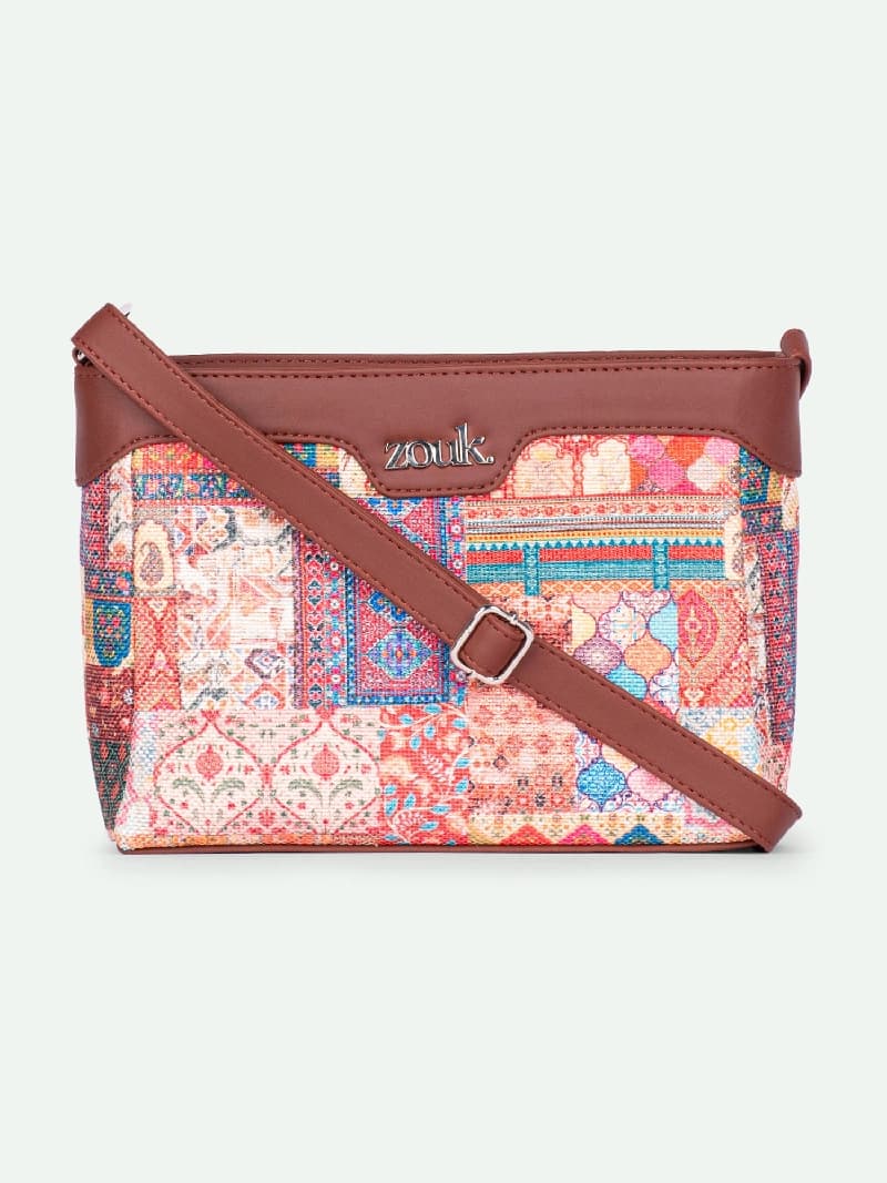 Women's Multicolor Vegan Leather Finish Sling Bag - 3.69L